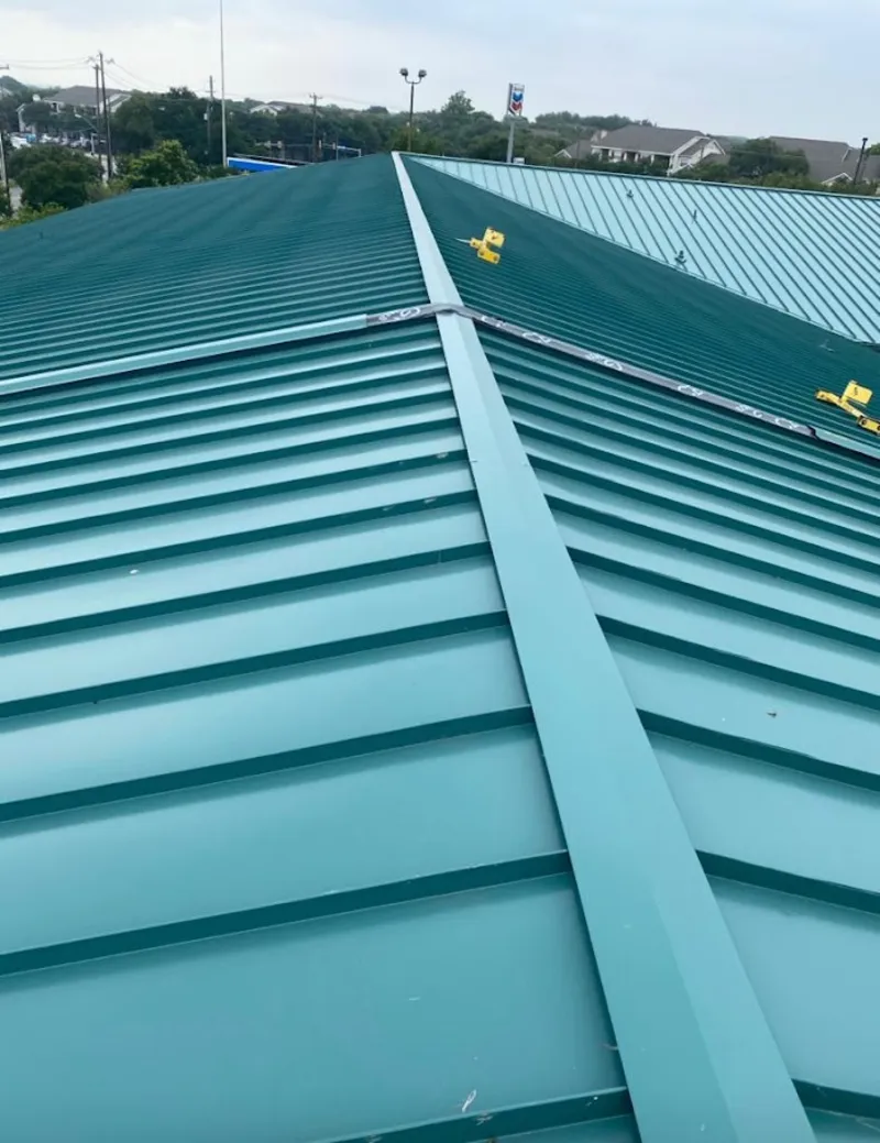 Green commercial metal roof ridge and valley for Metal Roof Repair in De Queen